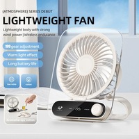 Ventilateur de bureau ultra-plat 2026 KC PSE, ventilateur personnel portable, 199 vitesses, refroidisseur d'air turbo, veilleuse, aromathérapie, électrique domestique