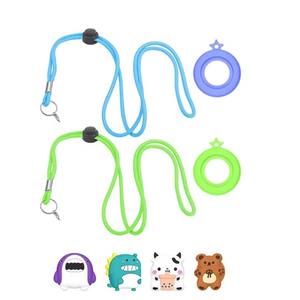 Collar de silicona para niños con 4 paquetes de correa de tapa de dibujos animados para <span class=keywords><strong>AirTag</strong></span>, cubierta protectora de longitud ajustable, accesorios de repuesto - Product Image 1