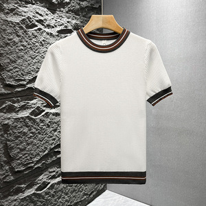Nuovo Design estivo Color block retrò e rinfrescante Polo Slim Fit camicia da uomo Casual da uomo camicetta a maniche corte camicie - Product Image 4