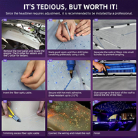 Kit de plafond Starlight RGB en fibre optique 0,5 mm, 100 bandes, éclairage d'ambiance LED pour toit de voiture, contrôle par application, fibre optique pour accessoires intérieurs de voiture