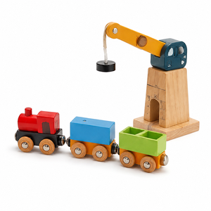 Jouet de train en bois personnalisé OEM, ensemble de train en bois à assembler, camion de transport, jouet éducatif Montessori en bois du Vietnam pour tout-petits - Product Image 5