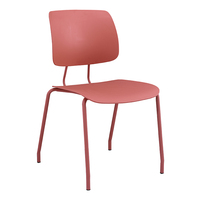 Chaise de bureau pivotante moderne avec accoudoirs fixes ergonomiques et dossier réglable en hauteur, pour hôtel, salle de classe, école, en plastique coloré