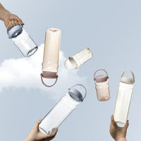Bouteille d'eau transparente en plastique sans BPA de 32oz Shaker Tritan mignon clair bouteilles d'eau à large bouche pour filles ma bouteille