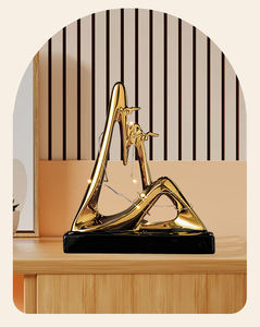 Keramik Galvanik Gold und Silber Mountain Desktop Ornamente mit Lichtern Luxus High-End Wohnzimmer Weins chrank - Product Image 3