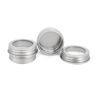 Pot en aluminium rond de 5 ml, couleur argent, noir, or, rose, avec couvercle transparent, pour crème cosmétique, baume, boîte en métal
