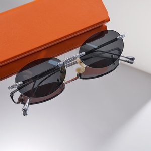 2026 Fashion Luxury Designer Rimless Titanium Oval <b>Sunglasses</b> <b>Small</b> <b>Frame</b> Sun Glasses Multi- Color Sunshades Unisex - Product Image 4