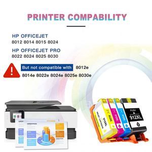 ตลับหมึกที่รองรับ912XL chinamate สำหรับ HP Officejet 8010/8012/8013/8020/8022/8023ชิปอัจฉริยะใหม่ล่าสุดสีย้อมระดับพรีเมียม - Product Image 2