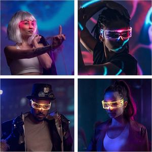 Kacamata LED Visor untuk Halloween Natal Cyberpunk Kacamata LED Menyala untuk Cosplay dan Festival - Product Image 6