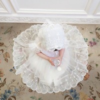 Robe de baptême blanche d'été pour bébés filles, robe de princesse pour mariage, robe de baptême en dentelle blanche, robe de communion pour anniversaire