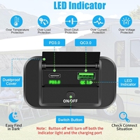 Prise de charge rapide USB double port PD à montage en surface, prise de courant 12V pour voiture avec interrupteur marche/arrêt pour camping-car, bus, camion, bateau, caravane