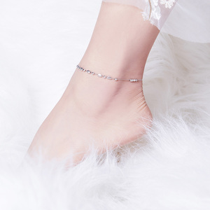 Chaîne de <span class=keywords><strong>cheville</strong></span> en <span class=keywords><strong>argent</strong></span>, perles du style européen, ornements du pied simples, chaîne élégante S925 - Product Image 5