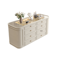 Meuble îlot de dressing de style français, luxe léger, double face, en bois massif, avec rangement pour bijoux, pour chambre moderne et épurée