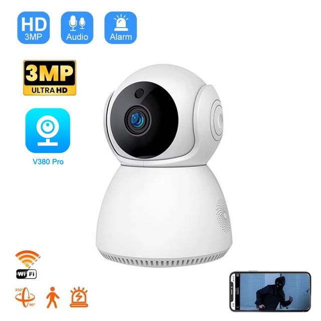 Wholesale V380 Smart WiFi Network Camera with Auto Tracking and Night Vision for Home Security and Baby Monitoring