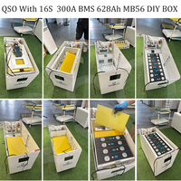 Caja de Batería QSO EU 32kWh DIY, 32kwh 16S 51.2V 628Ah, Caja de Almacenamiento de Energía con BMS de 300A, Compatible con Celdas LiFePO4 MB56 de 628Ah