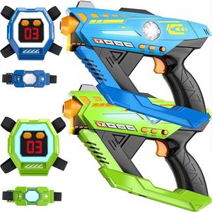 Набор лазерных меток, 2 пистолета, перезаряжаемые со светодиодным дисплеем, стрельба, боевые игры, инфракрасные метки, проектор, игра - Product Image 1