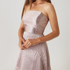 Abito <span class=keywords><strong>da</strong></span> <span class=keywords><strong>sera</strong></span> formale di lusso <span class=keywords><strong>da</strong></span> donna con logo personalizzato, in jacquard, ecologico, con vita definita, linea ad A, lunghezza al pavimento, motivo floreale - Product Image 4