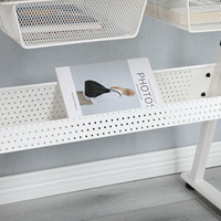 Bureau d'art de table de rafting blanc avec prise de courant et tabouret Table de dessin inclinable réglable Bureau d'artiste Station de travail artisanale