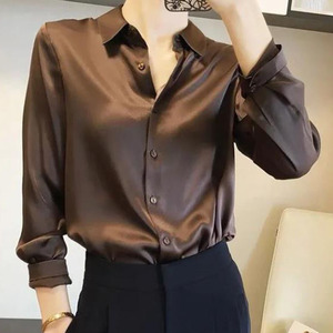 RNSHANGER <span class=keywords><strong>Camicia</strong></span> Autunnale da <span class=keywords><strong>Donna</strong></span> in Raso Nuova Blusa Elegante <span class=keywords><strong>e</strong></span> Giovanile da Ufficio a Maniche Lunghe <span class=keywords><strong>Bianca</strong></span> - Product Image 5