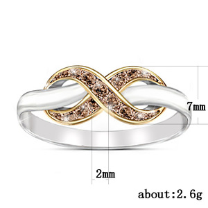 Nuovo Anello a Doppia Fascia Incrociata a X con Pietra Incastonata Lucida, Linea Lineare Elegante, Gioiello da Dito alla Moda per Donne - Product Image 4
