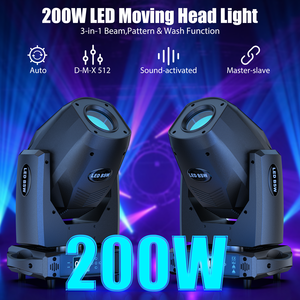 ไฟ LED BSW 3 1 กำลังไฟ 200W แบบเคลื่อนย้ายได้ พร้อมลำแสงโกโบ สำหรับงานดีเจ ดิสโก้ เอฟเฟคเวที แสง DMX512 แสงวอชสีขาว แสงแอมเบียนท์แบบวงแหวน - Product Image 4