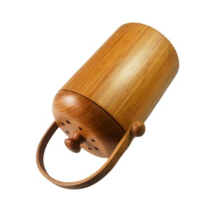 <b>Bamboo</b> Food <b>Container</b> Round Coffee Color Eco Friendly Standing Type 2kg Chongqing Origin ZLJT 01 - Product Image 5