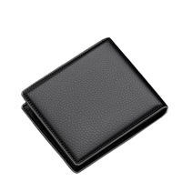 Portefeuille court en cuir pour homme, fermeture ouverte, vente en gros, personnalisable, design multi-fentes pour permis de conduire, doublure en polyester