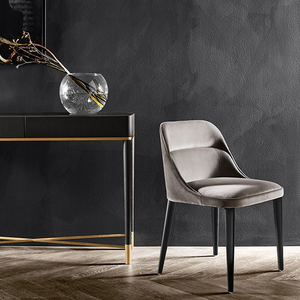 Sillas de comedor de lujo, muebles de sala de estar de estilo nórdico, asiento de cuero con sillas de comedor de madera maciza - Product Image 3