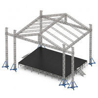 Structure de scène en treillis double couche en alliage d'aluminium et acier 10x7x6m à deux ailes pour DJ, exposition, utilisation intérieure/extérieure, éclairage portable