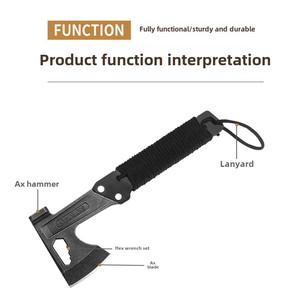 Herramienta de combinación multifuncional de acero inoxidable para actividades al aire libre Hacha portátil para acampar Registro Jardinería <span class=keywords><strong>Escalada</strong></span> - Product Image 3