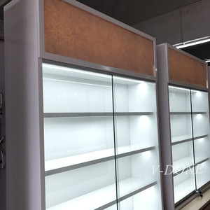 Guangzhou taille personnalisée verre/contreplaqué laque éclairage Logo vitrine de téléphone portable support de conception CN;GUA MBD001 - Product Image 2