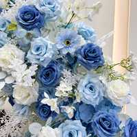 Betterlove transfrontalier 2.4 blanc bleu hortensia arc fleurs en soie artificielle longue durée belle porte de mariage colorée