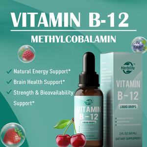 OEM ODM Meilleures ventes Suppléments liquides de méthylcobalamine B12 végétaliens de qualité alimentaire 5000 µg Gouttes liquides de vitamine B12 - Product Image 2