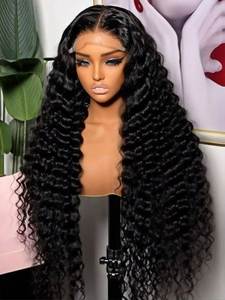 Parrucca Glueless Full Frontal 13x6 HD Lace Pre-Cut all'ingrosso, con Capelli Vergini Grezzi, Onda <span class=keywords><strong>Acqua</strong></span>/Profonda, Parrucca Frontale 13x4 HD Lace in Capelli Umani - Product Image 3