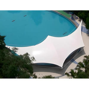 Abri de pluie de pare-soleil de structure de membrane en acier moderne pour le repos de support de rivage de <span class=keywords><strong>toit</strong></span> d'entrepôt de lac de pêche de parc aquatique de piscine - Product Image 1