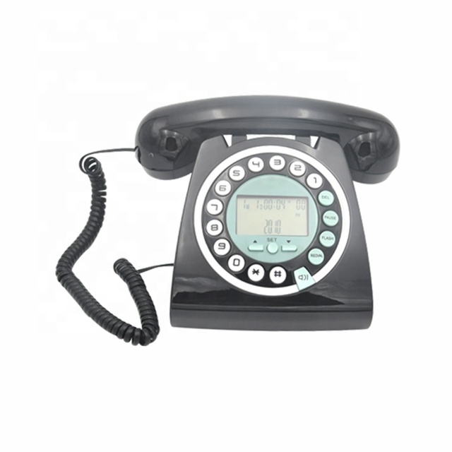 Classic Vintage Landline Telephone with Two Way Speaker and Retro Caller ID Analog Speakerphone with Ringer Volume Adjustment