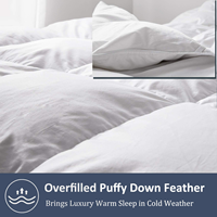 Parure de lit hypoallergénique en Duvet de canard et plumes, literie blanche, intérieur, couette toutes saisons, de luxe, 50% Duvet de canard, 1 pièce
