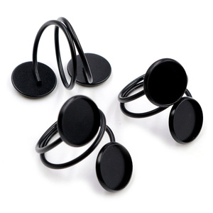 Anneaux de réglage de <span class=keywords><strong>cabochon</strong></span> en fer de 12mm Réglages de l'anneau réglable Anneau vierge de base - Product Image 3