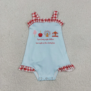 Nueva Moda Conjuntos de Ropa Casual para Niños y Niñas, Camisetas de Manga Corta con Estampado de Letras 'County Fair' y Pantalones Cortos a Cuadros, Atuendo de Verano para Niños Pequeños - Product Image 5