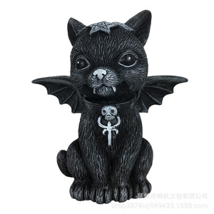 Décorations d'Halloween en forme de chat noir, en résines synthétiques, décoration intérieure pour chambre à coucher, salon, bureau, cadeau - Product Image 4