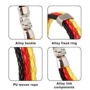 กำไลข้อมือสแตนเลสสตีลชุบสีธงชาติสไตล์พังก์สำหรับทุกเพศ เหมาะสำหรับเชียร์ฟุตบอล ของขวัญกำไลข้อมือ - Product Image 6