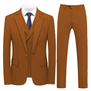 Costumes 3 pièces pour hommes à la mode personnalisés pour banquet <span class=keywords><strong>de</strong></span> mariage pour hommes, ensemble blazer à col cranté <span class=keywords><strong>de</strong></span> couleur unie, ensemble pantalon et <span class=keywords><strong>gilet</strong></span> - Product Image 4