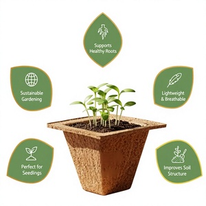 Macetas Ecológicas Biodegradables de Fibra de Coco Eco2go Vietnam, Ligeras, con Orificio de Drenaje, para Uso Interior/Exterior - Product Image 1