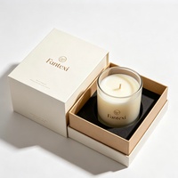 Boîte cadeau de luxe pour bougie couleur crème, emballage en verre avec logo personnalisé