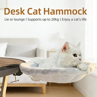 Hamac Ergonomique pour Chat en Fausse Fourrure de Lapin PP Écologique – Conception Ajustable, Confortable et Gain de Place pour Bureau et Étude – Robuste et Facile à Installer