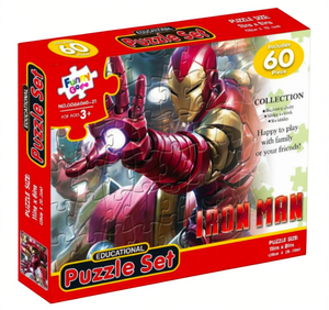 Jeu de puzzle en papier amusant, 60 pièces, Iron Man, jouet éducatif pour enfants de 3 ans et plus, ensemble de puzzles - Product Image 1