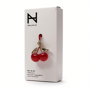 Portachiavi a Forma di Ciliegia in Lega con Nappa a Corda, Ciondolo alla Moda per Borsa o Portachiavi, Confezione da 600 Pezzi - Product Image 2