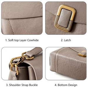 Sac à main pour femme en cuir véritable haut de gamme Zhenwo, sac messager rétro tendance, logo personnalisable, sac à bandoulière - Product Image 2