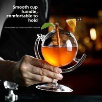 Verre à cocktail globe multifonctionnel en cristal sans plomb soufflé à la main, durable, 330 ml, créatif, personnalisé, pour les fêtes
