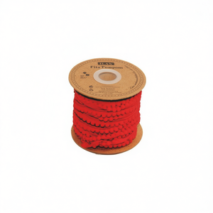Nastro Ilan Pom-Pom 1,0 cm x 20 iarde rosso per artigianato e cucito - Product Image 1