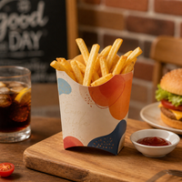 Boîte à chips empilable en carton PE pour la livraison de repas à emporter, idéale pour les chaînes de magasins de snacks chauds et croustillants
